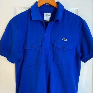 Lacoste Mens Size 4/Medium Short Sleeve Blue Polo
